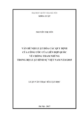 Nội luật hóa công ước chống tham nhũng của Liên Hợp Quốc