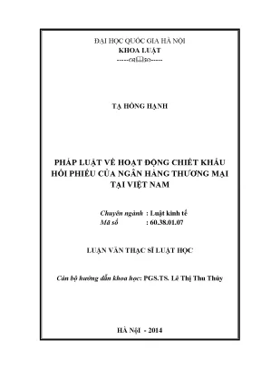 Chiết Khấu Hối Phiếu Ngân Hàng Thương Mại Tại Việt Nam: