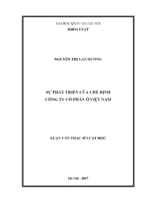 Sự Phát Triển Chế Định Công Ty Cổ Phần Tại Việt Nam