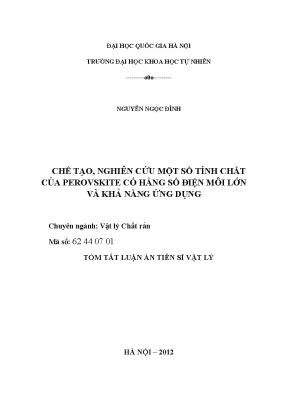 Nghiên cứu tính chất và ứng dụng của perovskite có hằng