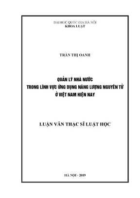 Quản lý nhà nước trong ứng dụng năng lượng nguyên tử tại