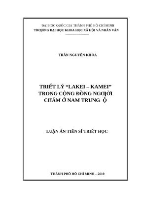 Triết lý Lakei Kamei trong cộng đồng người Chăm ở Nam 