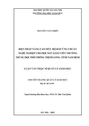 Nâng cao chuẩn nghề nghiệp giáo viên THPT Thịnh Long,