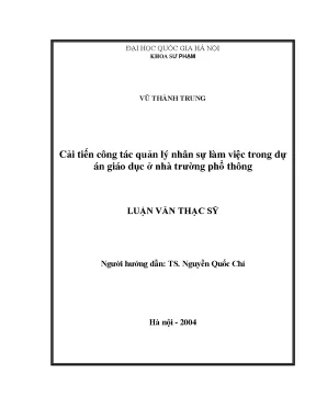 Cải Tiến Quản Lý Nhân Sự Trong Dự Án Giáo Dục Tại Trường 