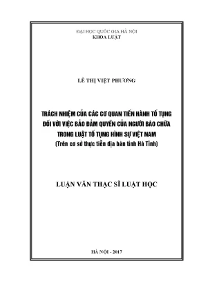 Trách Nhiệm Của Các Cơ Quan Tố Tụng Đối Với Quyền Bào