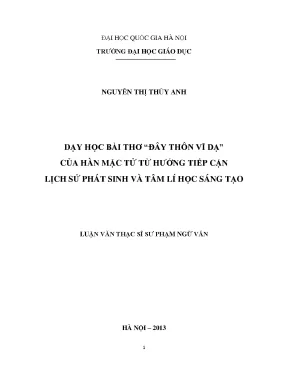 Dạy Học Bài Thơ 'Đây Thôn Vĩ Dạ' Của Hàn Mặc Tử: Tiếp
