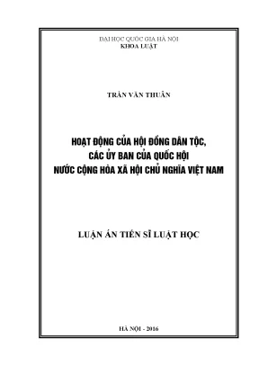 Nghiên cứu hoạt động của Hội đồng Dân tộc và các Ủy ban