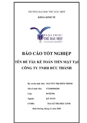 Kế Toán Tiền Mặt Tại Công Ty TNHH Đức Thành: Nghiên Cứu
