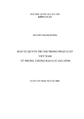 Bảo vệ quyền trẻ em trong pháp luật Việt Nam về bạo lực