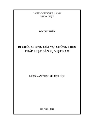 Di Chúc Chung Của Vợ Chồng Theo Pháp Luật Dân Sự Việt Nam