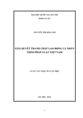 Giải Quyết Tranh Chấp Lao Động Cá Nhân Theo Pháp Luật