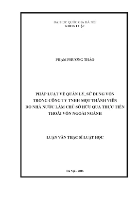 Quản lý và sử dụng vốn trong công ty TNHH một thành viên