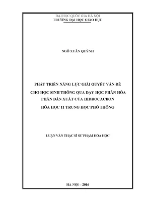 Phát Triển Năng Lực Giải Quyết Vấn Đề Cho Học Sinh Qua