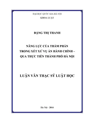 Năng Lực Thẩm Phán Trong Xét Xử Vụ Án Hành Chính Tại Hà Nội