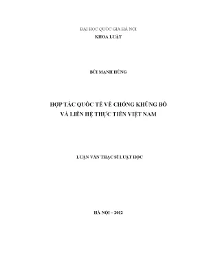 Hợp tác quốc tế trong chống khủng bố: Thực tiễn và bài