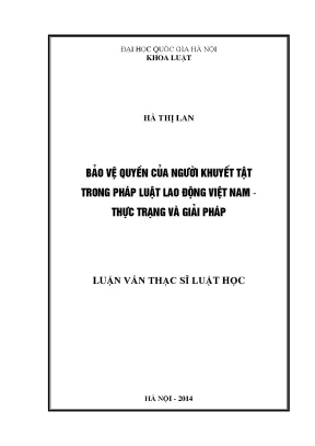 Bảo vệ quyền của người khuyết tật trong pháp luật lao