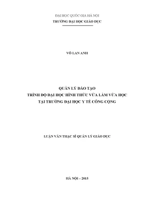 Quản Lý Đào Tạo Đại Học Hình Thức Vừa Làm Vừa Học Tại