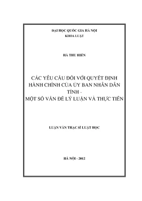 Yêu cầu đối với quyết định hành chính của Ủy ban nhân