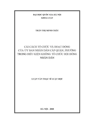 Cải Cách Tổ Chức Ủy Ban Nhân Dân Cấp Quận, Phường Trong