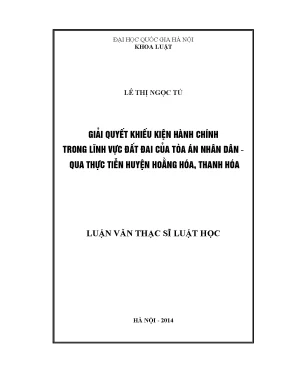 Giải Quyết Khiếu Kiện Hành Chính Đất Đai Tại Tòa Án Nhân 