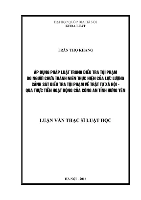 Nâng cao hiệu quả áp dụng pháp luật trong điều tra tội