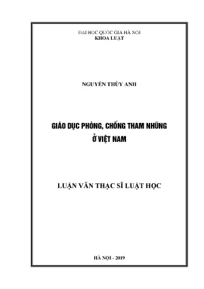 Giáo Dục Phòng Chống Tham Nhũng Tại Việt Nam: Nghiên Cứu