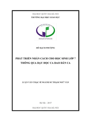 Phát Triển Nhân Cách Học Sinh Lớp 7 Qua Dạy Học Ca Dao