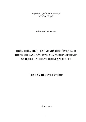 Hoàn thiện pháp luật về nhà giáo ở Việt Nam trong bối