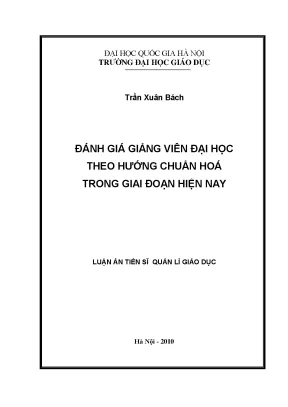 Đánh Giá Giảng Viên Đại Học Theo Chuẩn Hóa: Thực Trạng
