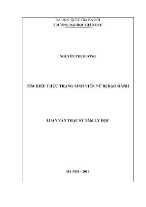 Thực trạng bạo hành đối với sinh viên nữ tại VNU UED