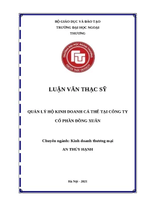 Quản lý hộ kinh doanh cá thể tại Công ty Cổ phần Đồng Xuân