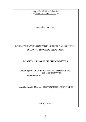 Rèn Luyện Kỹ Năng Viết Đoạn Văn Nghị Luận Cho Học Sinh