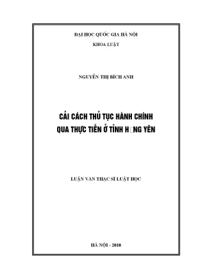 Cải cách thủ tục hành chính tại tỉnh Hưng Yên: Thực tiễn