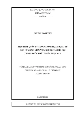 Biện Pháp Tăng Cường Hoạt Động Tự Học Cho Sinh Viên Viện
