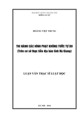 Nghiên cứu thi hành hình phạt không tước tự do tại Hà Giang