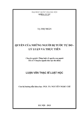 Quyền của người bị tước tự do: Lý luận và thực tiễn tại