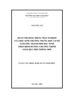 Quản trị hoạt động trải nghiệm cho học sinh THCS Nam Sơn