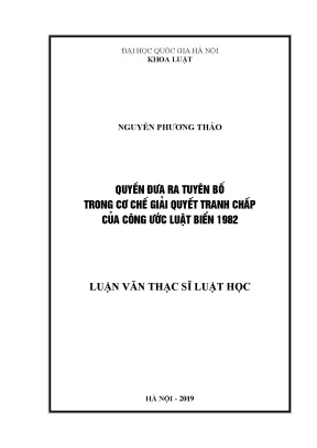 Tuyên bố trong giải quyết tranh chấp theo Công ước Luật 