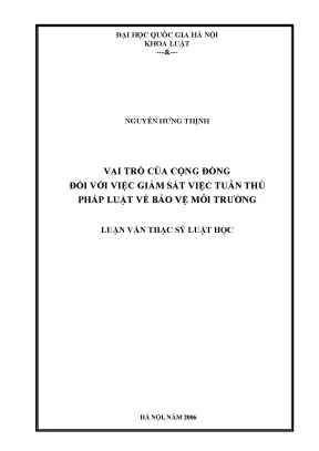 Vai trò của cộng đồng trong giám sát tuân thủ pháp luật
