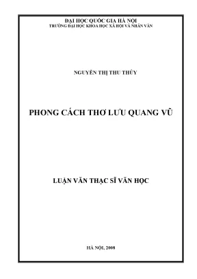 Phong Cách Thơ Lưu Quang Vũ: Nghiên Cứu và Đánh Giá