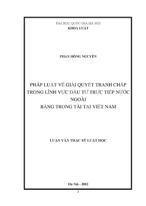 Giải Quyết Tranh Chấp Đầu Tư Nước Ngoài Bằng Trọng Tài