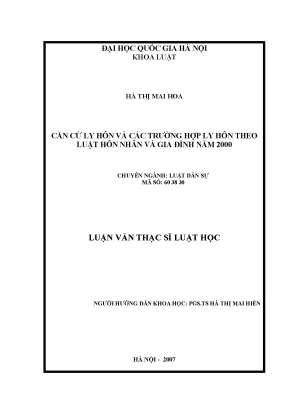 Căn Cứ và Trường Hợp Ly Hôn Theo Luật Hôn Nhân và Gia