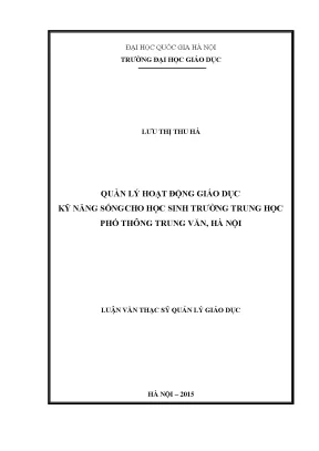 Quản lý giáo dục kỹ năng sống cho học sinh THPT Trung