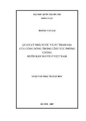 Tham Gia Cộng Đồng Trong Phòng Chống Buôn Bán Người Tại