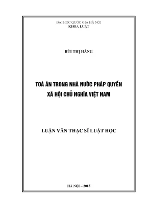 Vai Trò Của Tòa Án Trong Nhà Nước Pháp Quyền Xã Hội Chủ
