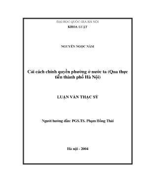 Cải Cách Chính Quyền Phường Tại Hà Nội: Thực Tiễn và