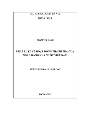 Hoạt động thanh tra của Ngân hàng Nhà nước Việt Nam: