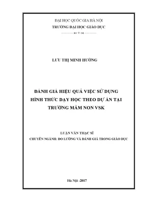 Đánh Giá Hiệu Quả Dạy Học Theo Dự Án Tại Trường Mầm Non VSK