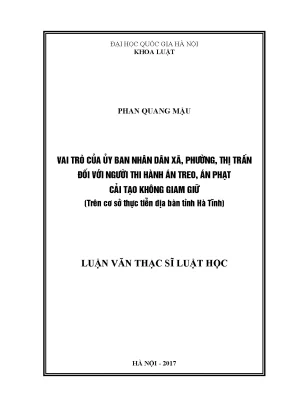 Vai trò của Ủy ban Nhân dân trong thi hành án treo và án