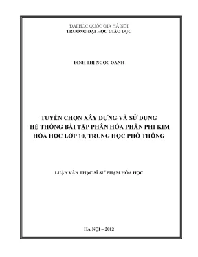 Xây Dựng Hệ Thống Bài Tập Phân Hóa Hóa Học Lớp 10